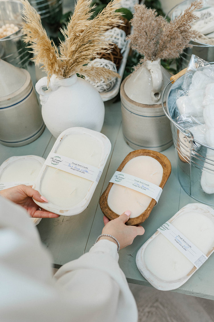 White and Brown Dough Bowls