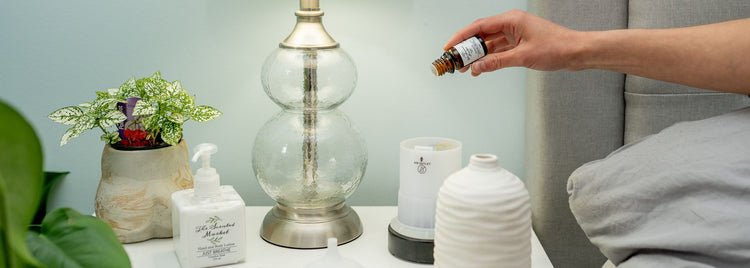 Fragrance oil being poured into a diffuser