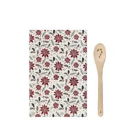 Poinsettia  Tea Towel and Wooden Spoon