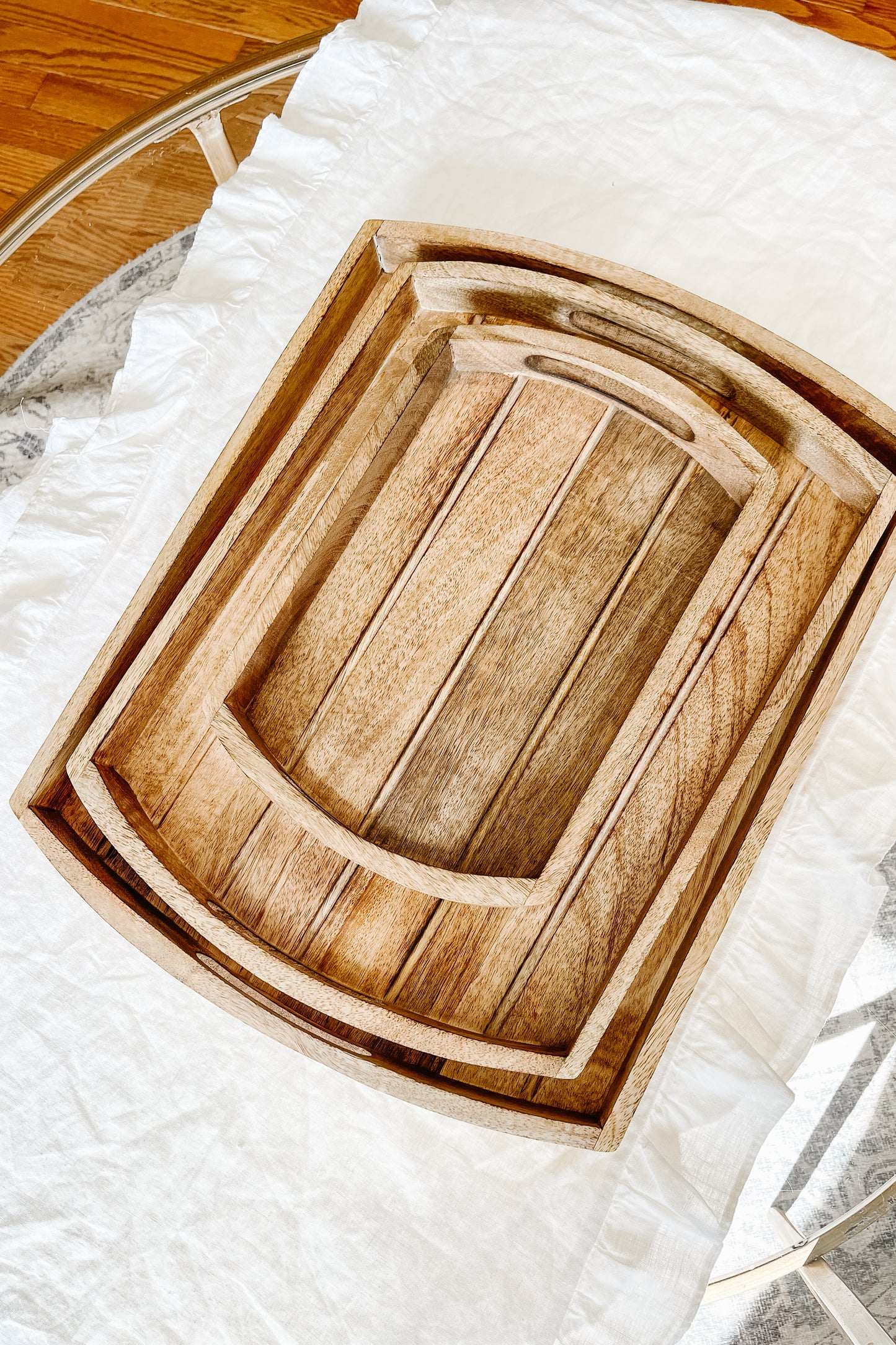 Small Rectangle Wooden Tray with Handles