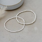 Double Stack Silver Bracelet - Fits small
