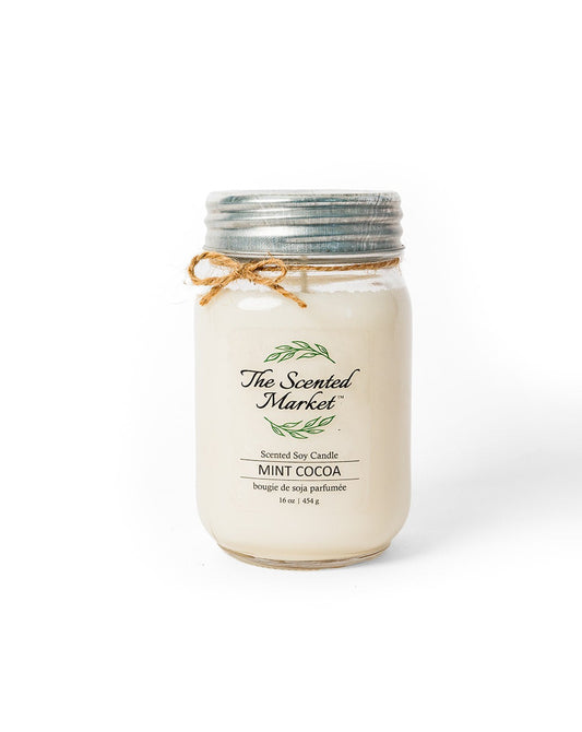 A picture of Mint Cocoa Scented Soy Candle 16 oz