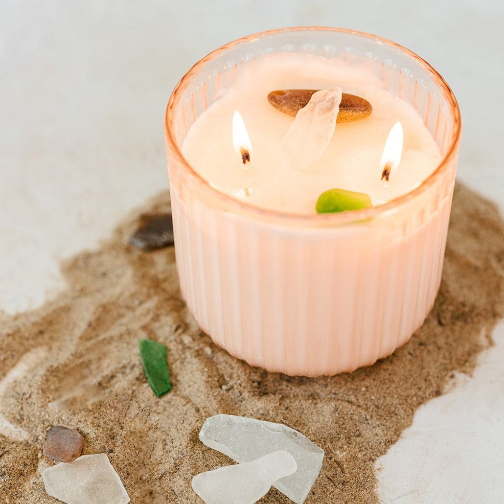 CORAL Soy Wax Candle 32 oz - Beach Glass Collection