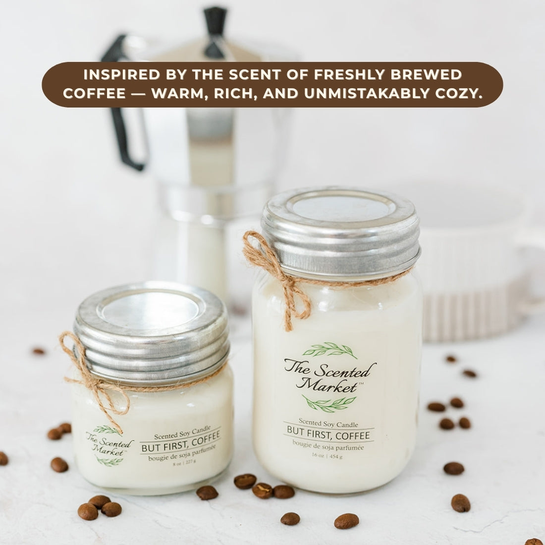 BUT FIRST, COFFEE Soy Wax Candle 16 oz - The Scented Market Candles