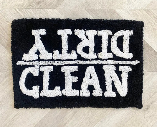 Bath Mat - CLEAN | DIRTY - The Scented Market  Bath Mats & Rugs