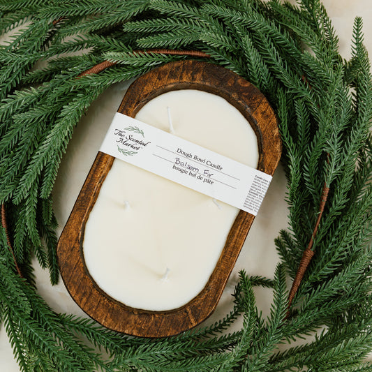 Brown Oval Dough Bowl - BALSAM FIR - The Scented Market Candles