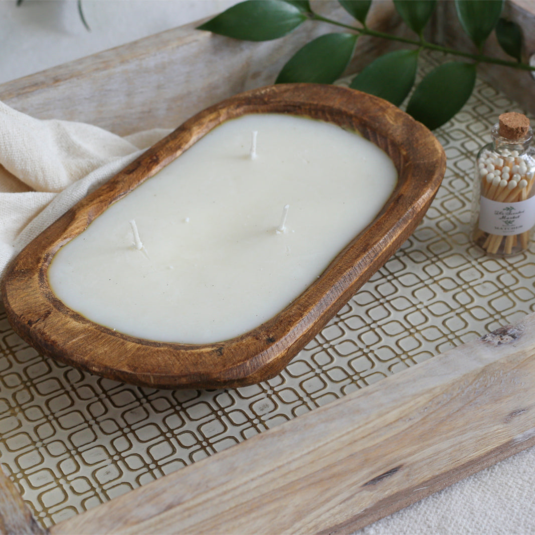 Brown Oval Dough Bowl - SUMMER NIGHTS - The Scented Market Candles