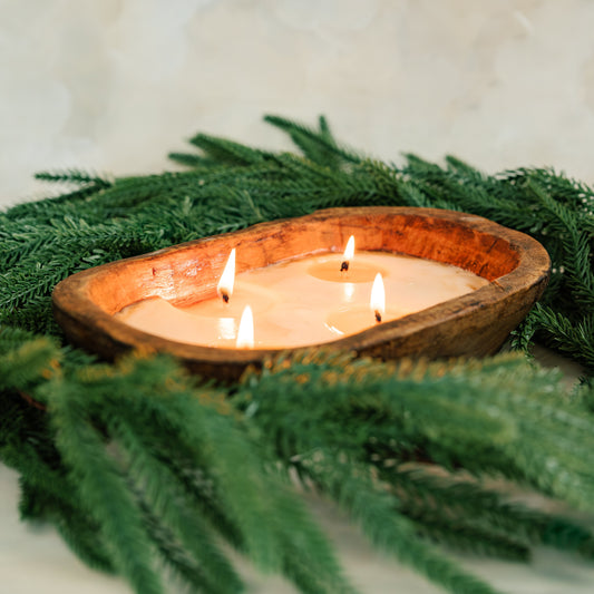 Brown Oval Dough Bowl - TIS' THE SEASON - The Scented Market Candles