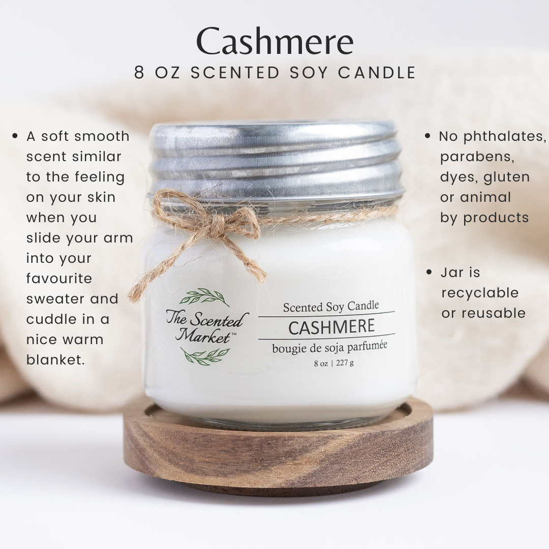 CASHMERE Soy Wax Candle 8 oz - The Scented Market Candles