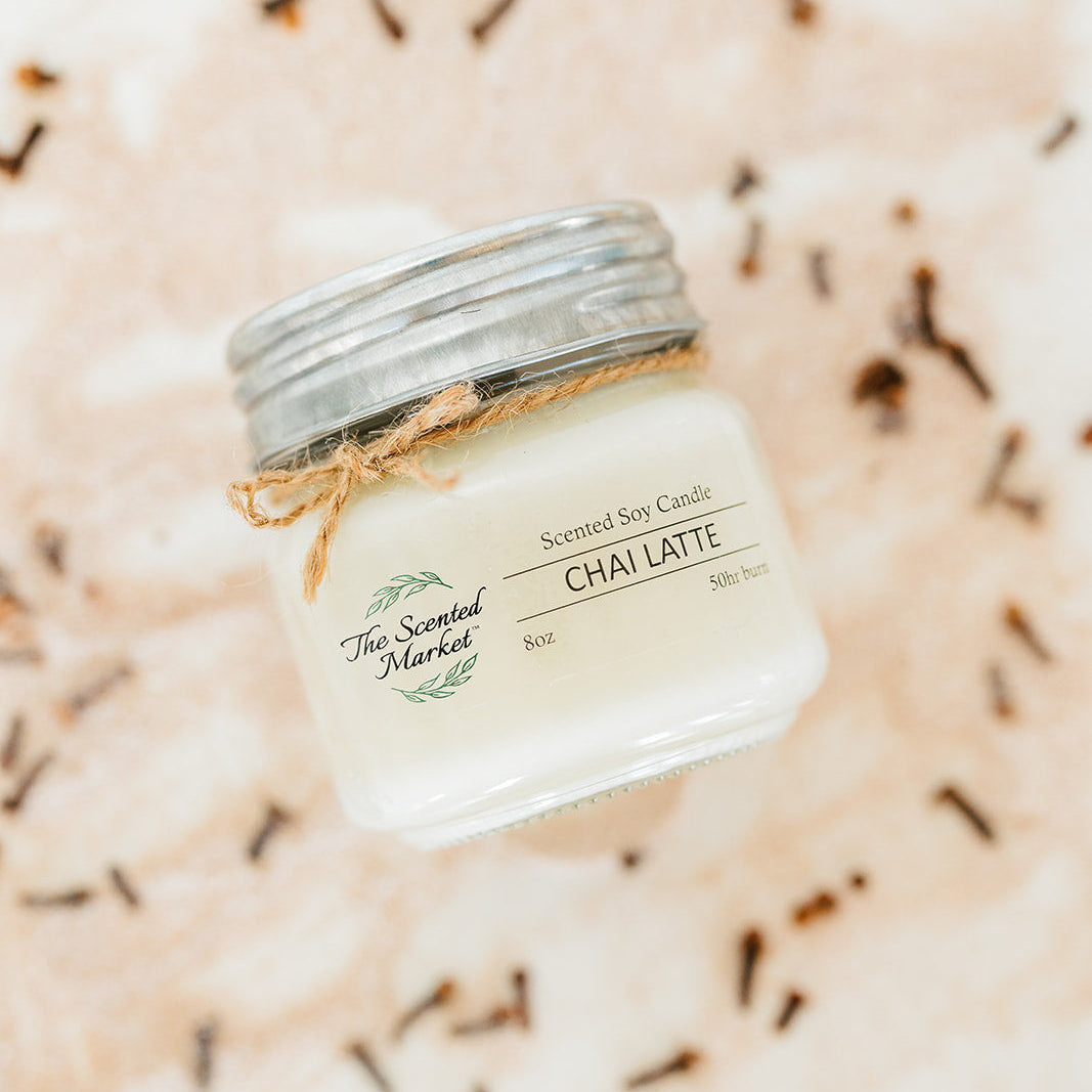 CHAI LATTE Soy Wax Candle 8 oz - The Scented Market Candles