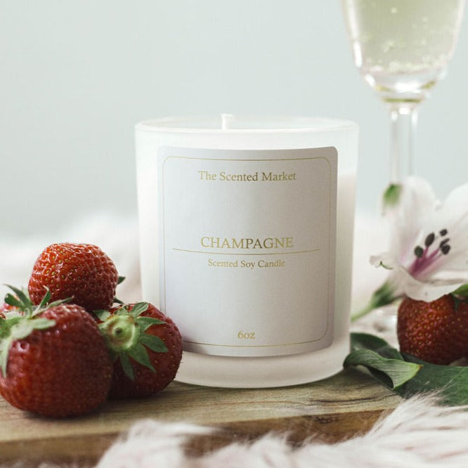 CHAMPAGNE Soy Wax Candle 6 oz - The Scented Market Candles