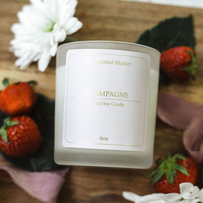 CHAMPAGNE Soy Wax Candle 6 oz - The Scented Market Candles