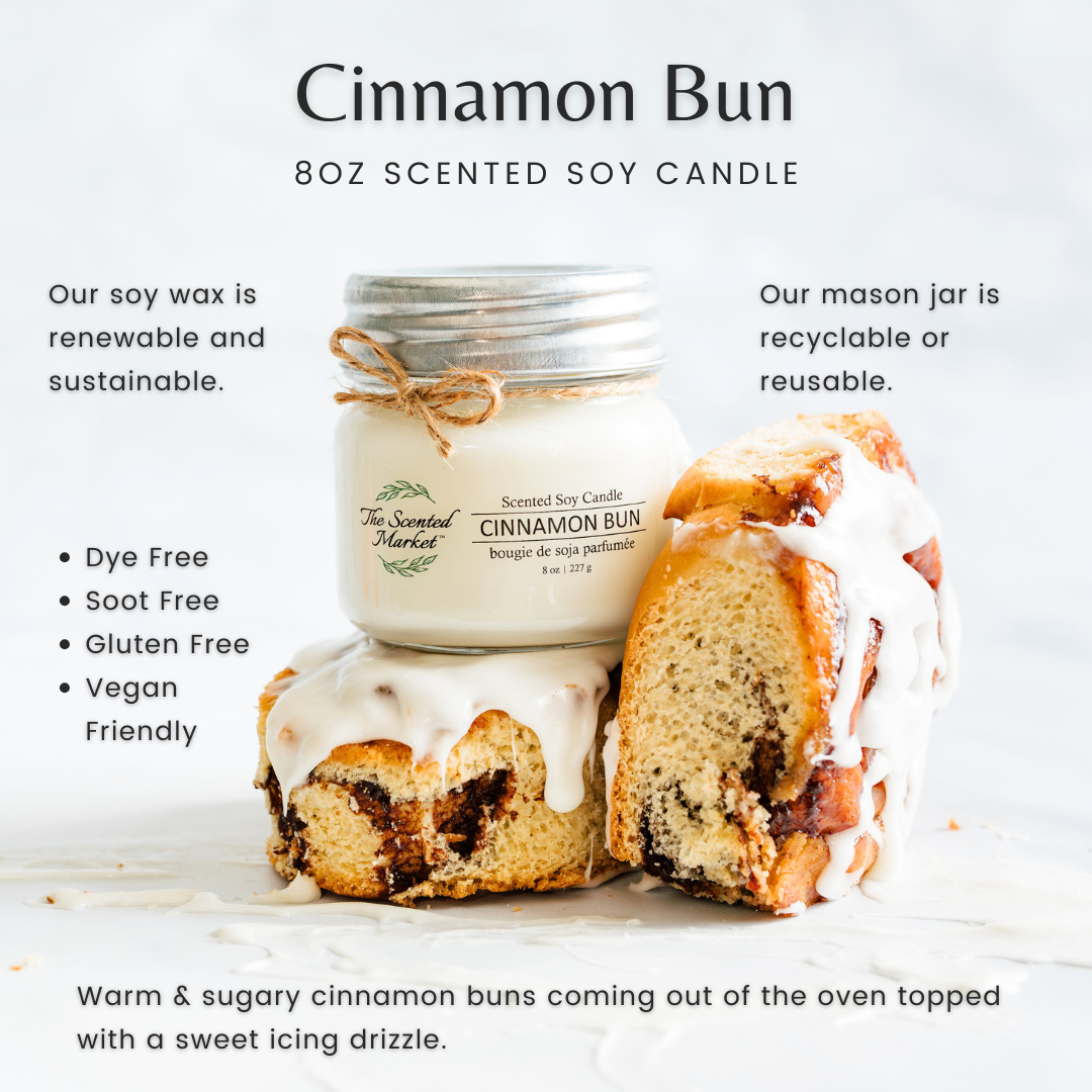 CINNAMON BUN Soy Wax Candle 8 oz