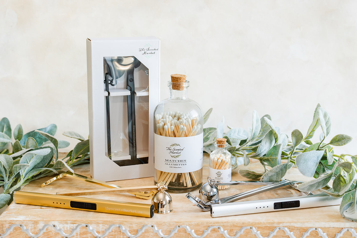 Candle Care Tool Set – Wick Trimmer & Snuffer for Clean Soy Candle Burning - The Scented Market Candle Snuffers
