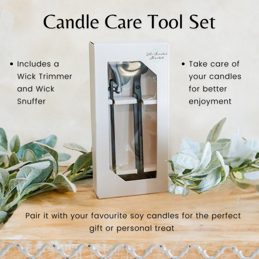 Candle Care Tool Set – Wick Trimmer & Snuffer for Clean Soy Candle Burning - The Scented Market Candle Snuffers
