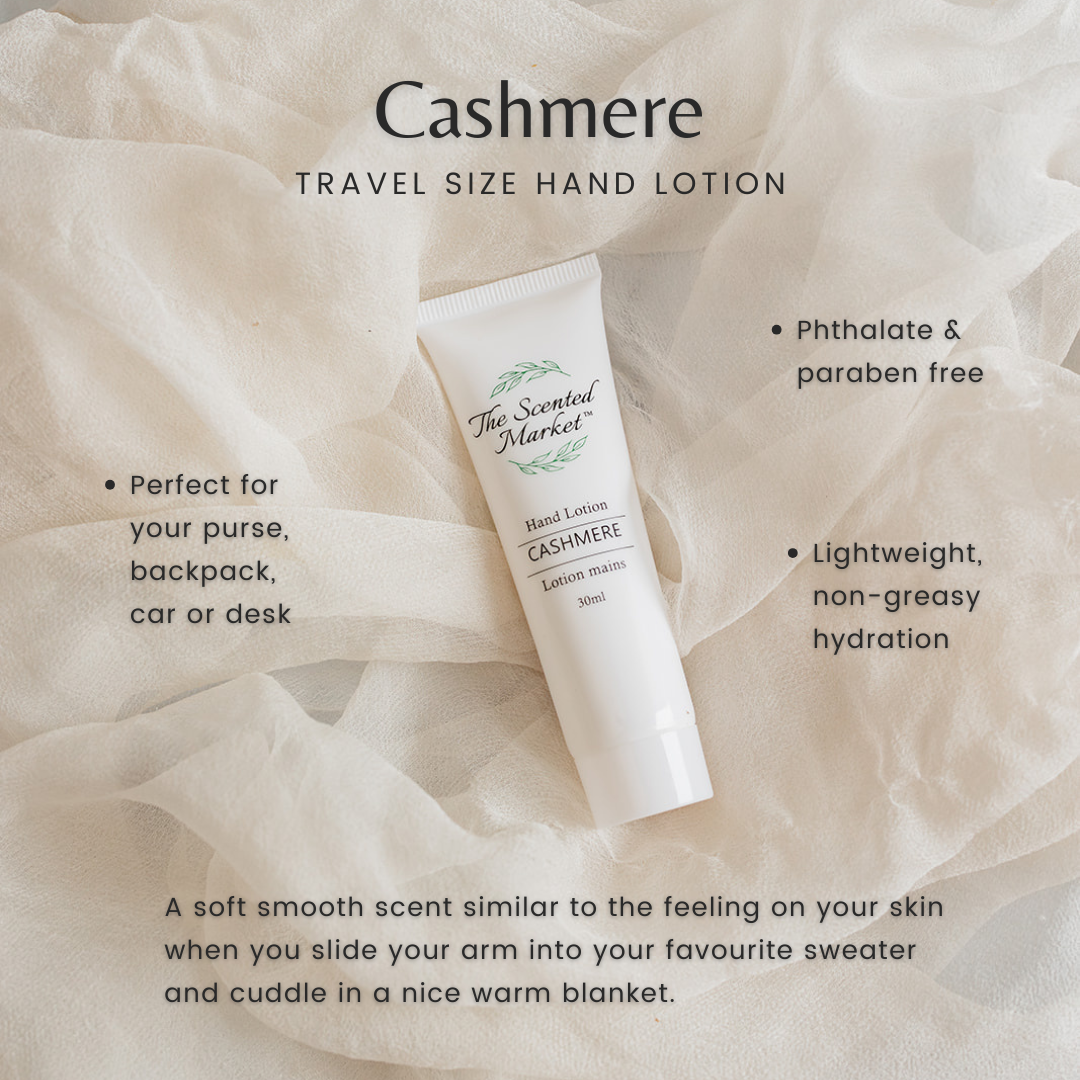 Cashmere Travel Size Hand Lotion: Lightweight Hydration - The Scented Market Lotion & Moisturizer