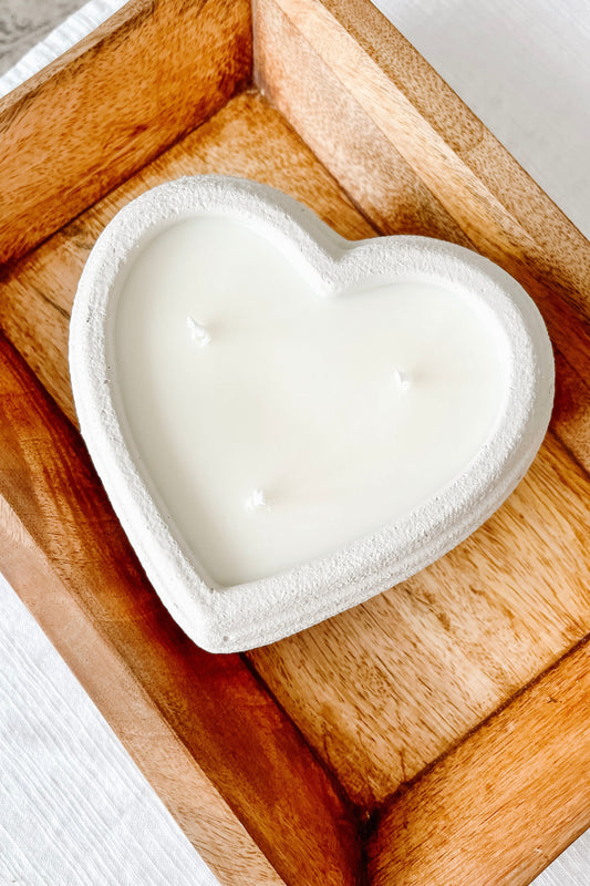 Cement Heart Ripple Vessel - The Scented Market