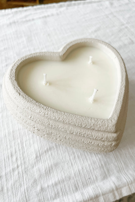 Cement Heart Ripple Vessel - The Scented Market