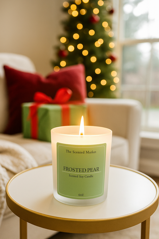 Crisp FROSTED PEAR Soy Wax Candle - The Scented Market Candles