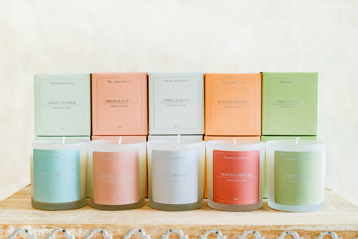 Crisp POMEGRANATE Soy Wax Candle - The Scented Market Candles