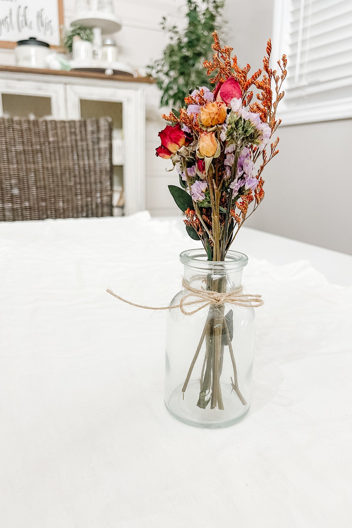Fall Dried Floral Arrangement - Pinks / Purples - The Scented Market