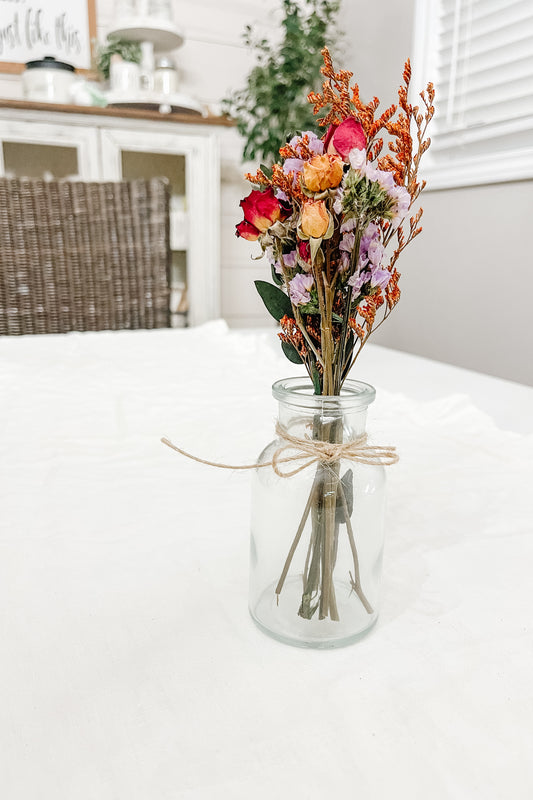 Fall Dried Floral Arrangement - Pinks / Purples - The Scented Market   Canada