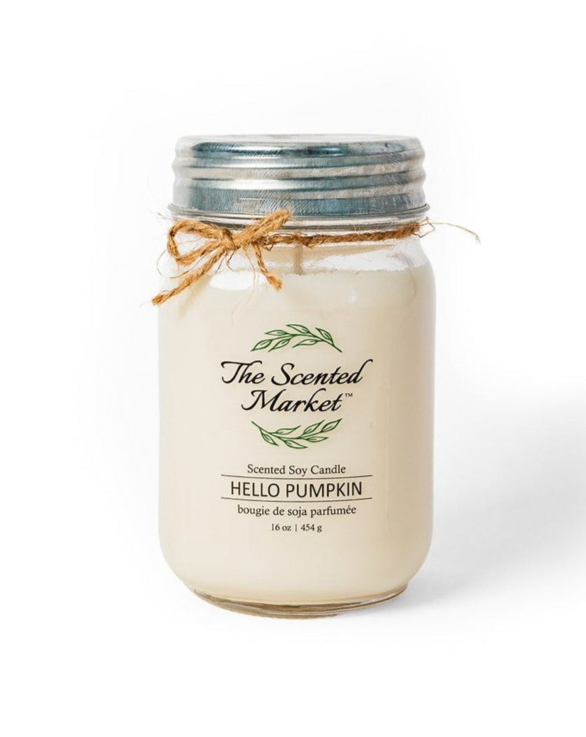 HELLO PUMPKIN Soy Wax Candle 16 oz - The Scented Market Candles