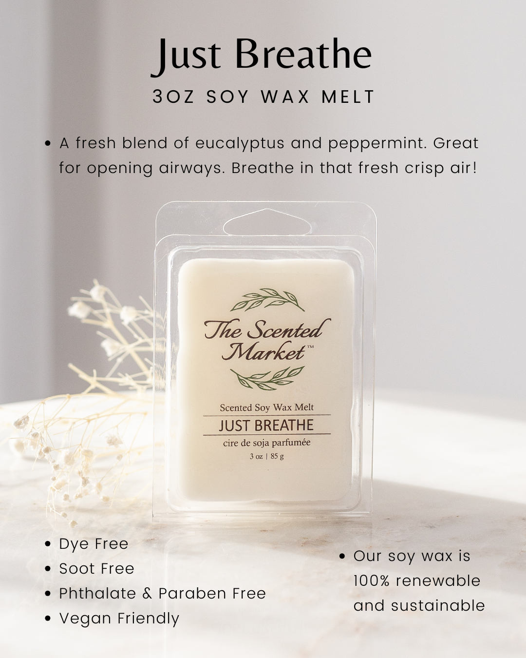 JUST BREATHE Soy Wax Melt - The Scented Market Wax Tarts