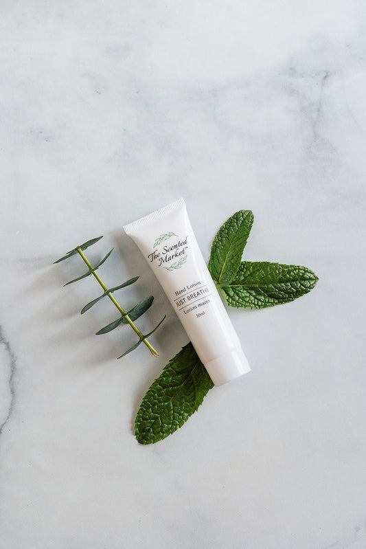 JUST BREATHE Travel Size Hand Lotion: Lightweight Hydration - The Scented Market  Lotion & Moisturizer