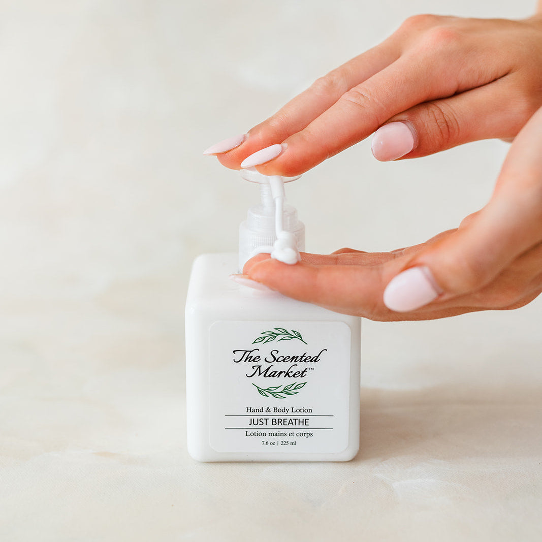 Just Breathe Hand and Body Lotion – Refreshing and Hydrating - The Scented Market Lotion & Moisturizer