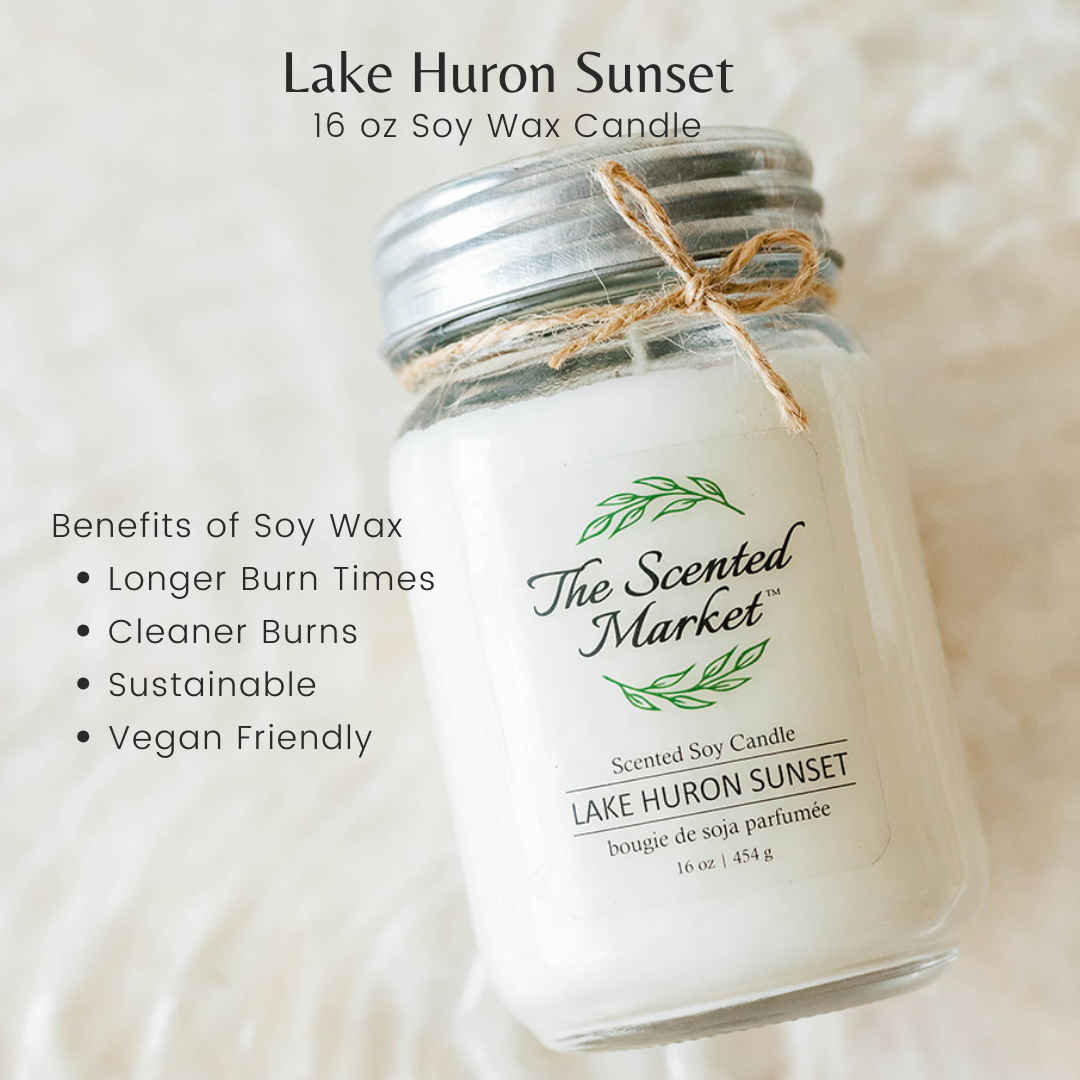 LAKE HURON SUNSET Soy Wax Candle 16 oz - The Scented Market Candles