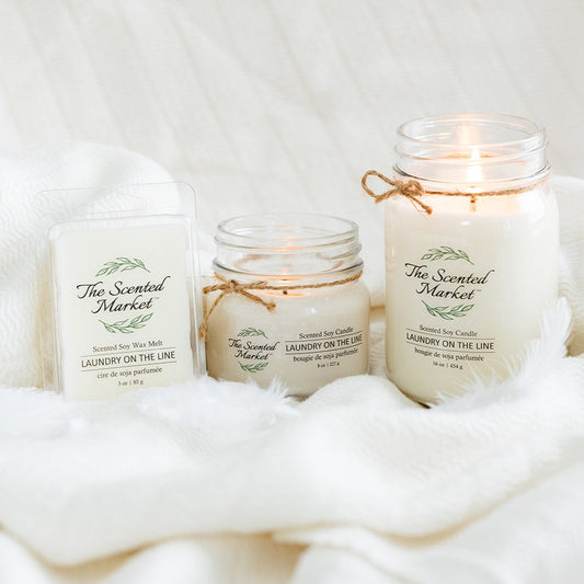 LAUNDRY ON THE LINE Soy Wax Candle 16 oz - The Scented Market Candles