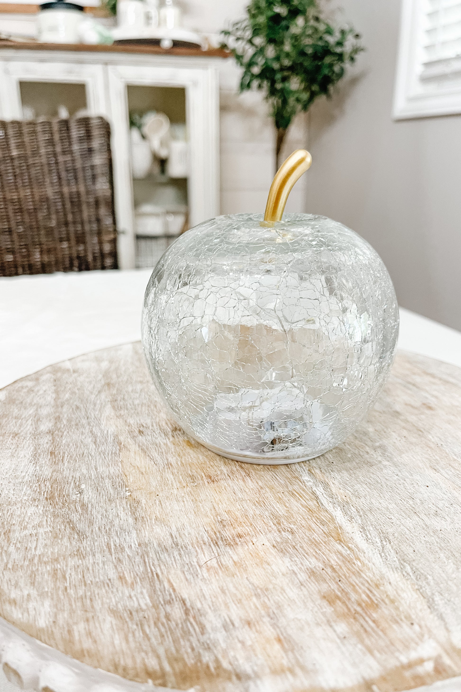 LED Light Up Glass Apple - Clear - The Scented Market