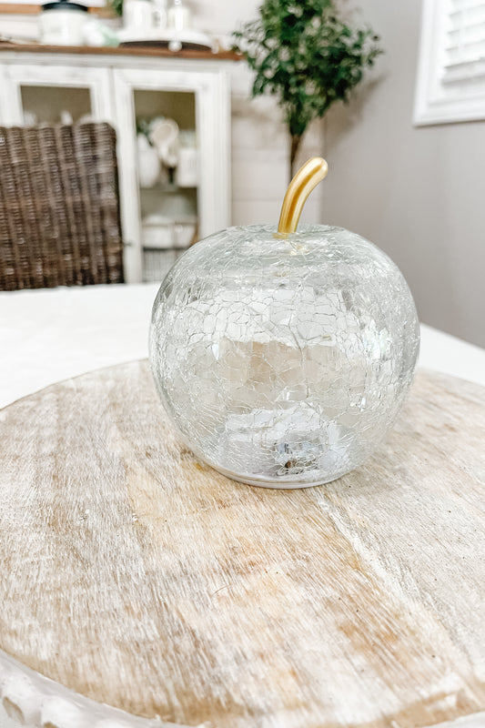 LED Light Up Glass Apple - Clear - The Scented Market