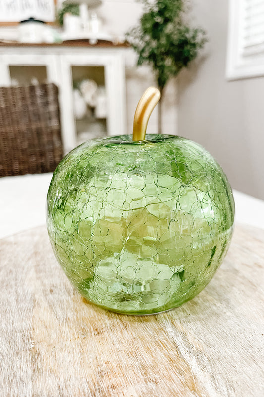 LED Light Up Glass Apple - Green - The Scented Market