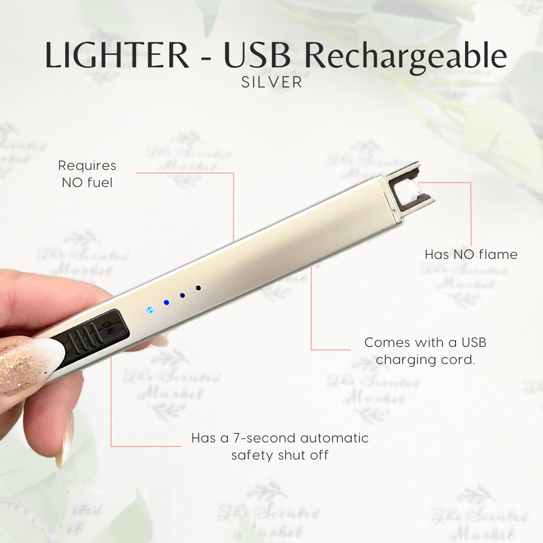 LIGHTER - USB Rechargeable Silver - The Scented Market Lighters & Matches