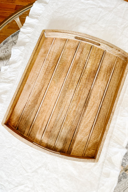 Large Rectangle Wooden Tray with Handles - The Scented Market   Canada