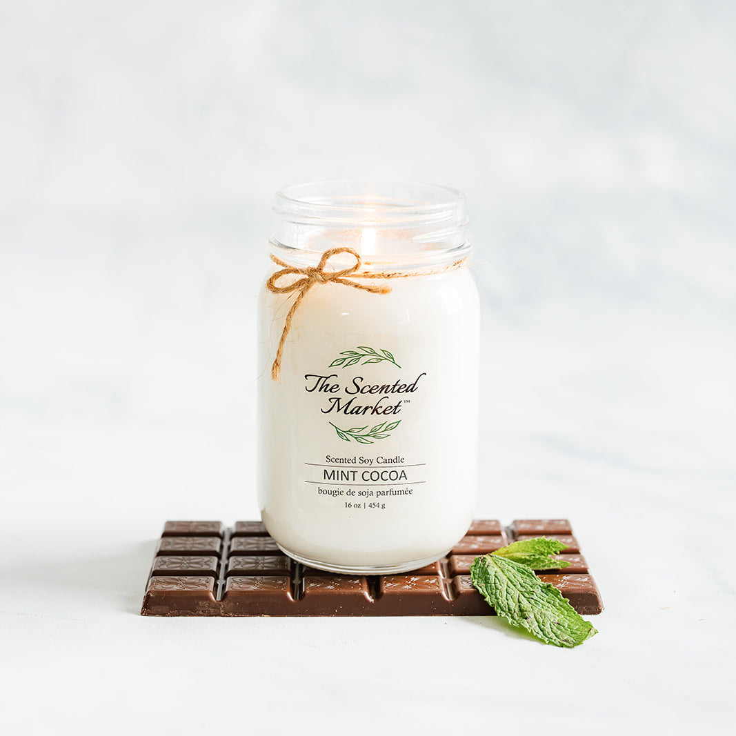 MINT COCOA Soy Wax Candle 16 oz - The Scented Market Candles