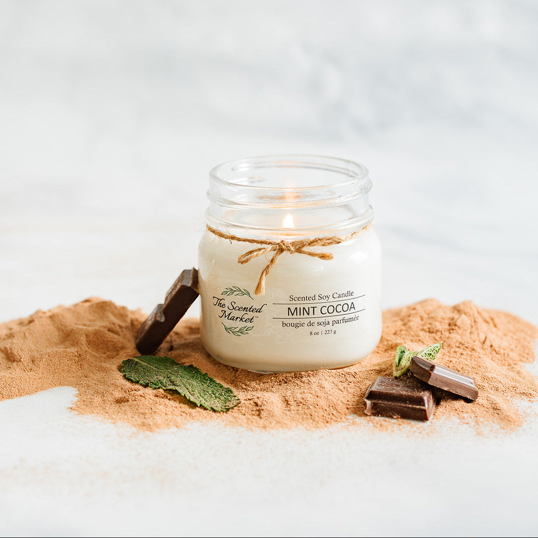 MINT COCOA Soy Wax Candle 8 oz - The Scented Market Candles