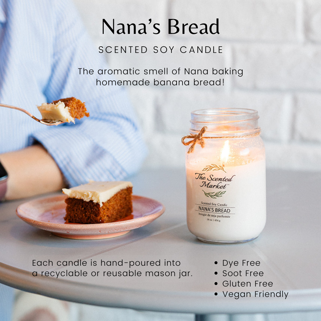NANA'S BREAD Soy Wax Candle 8 oz - The Scented Market Candles