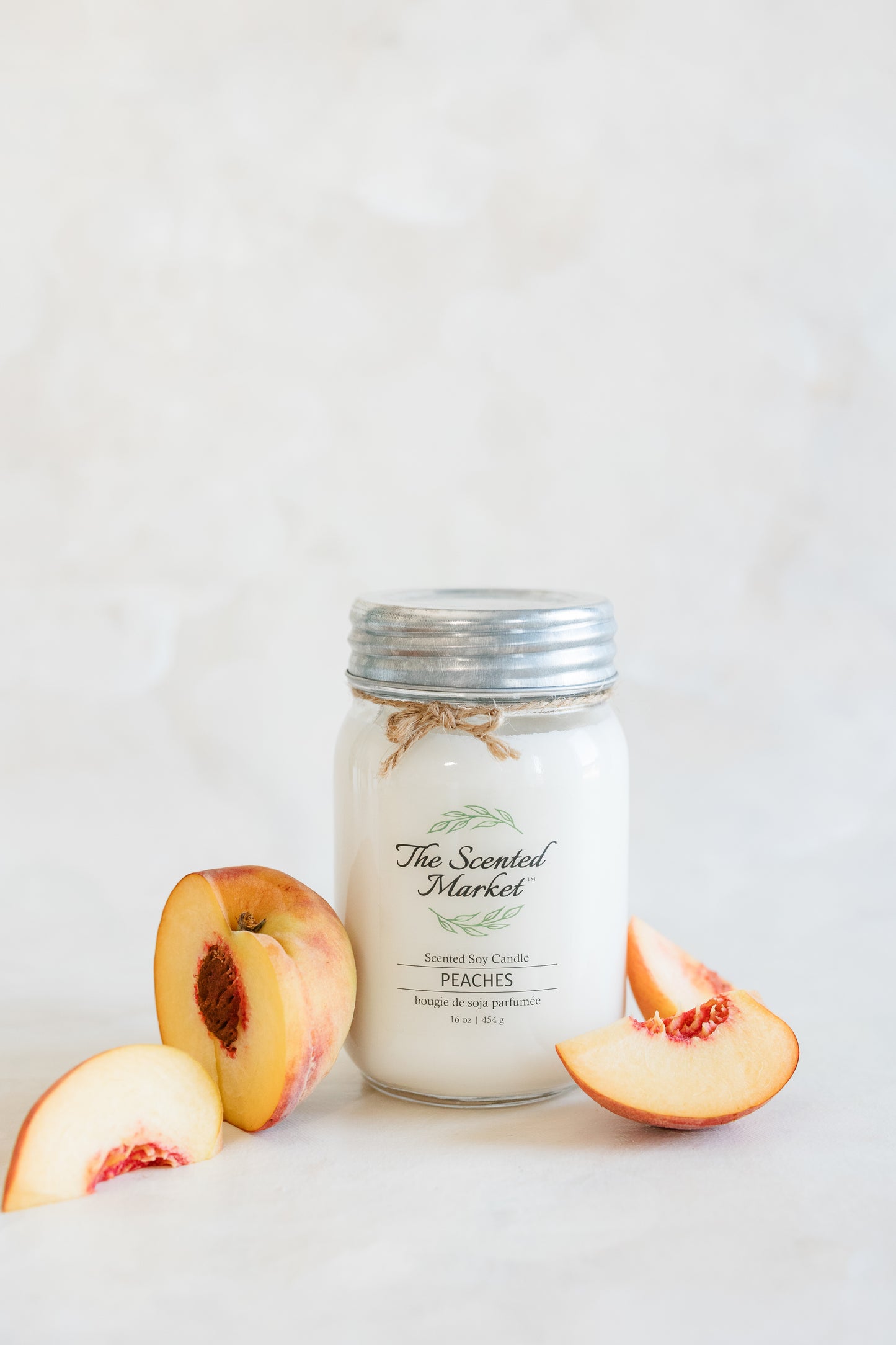 PEACHES Soy Wax Candle 16 oz - The Scented Market Candles