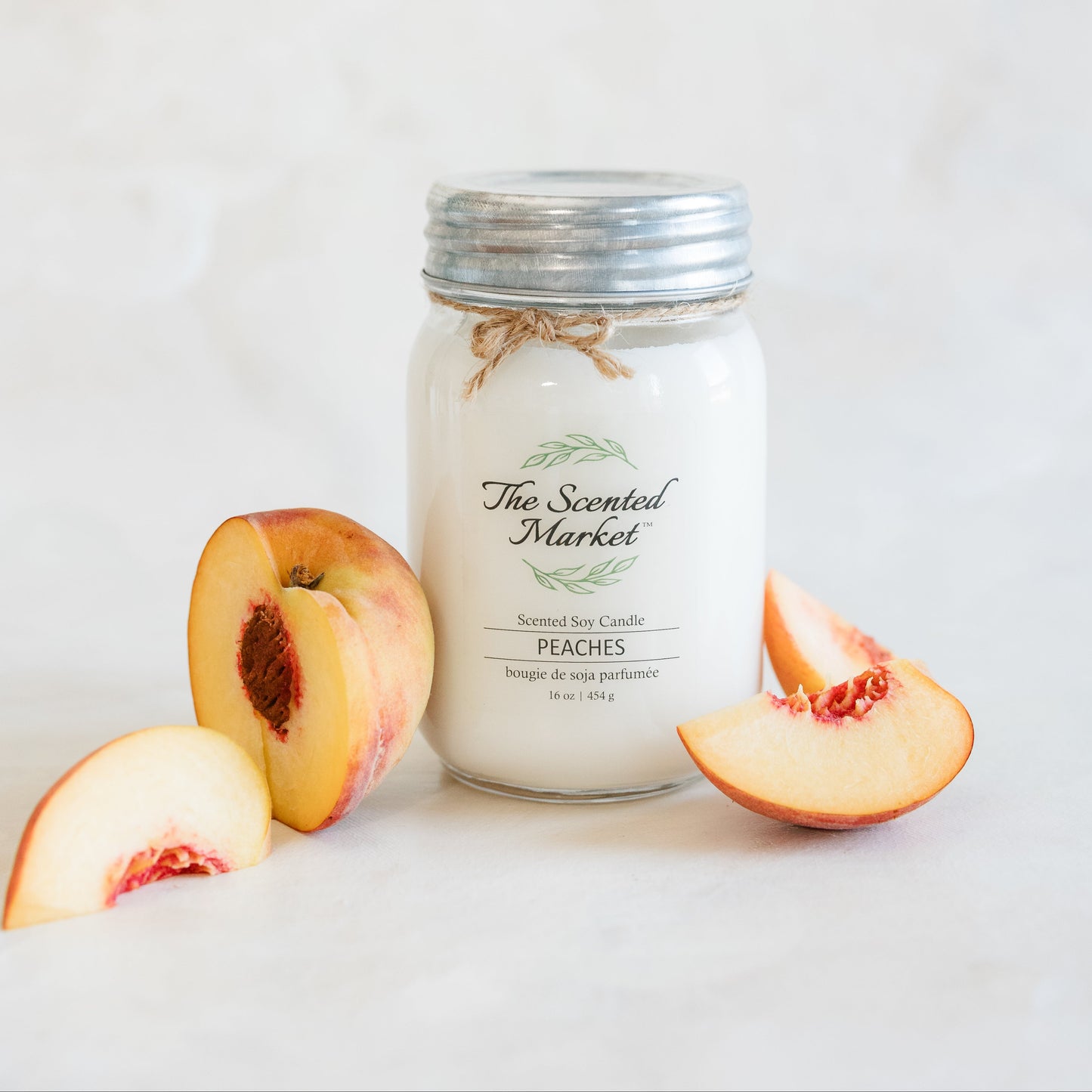 PEACHES Soy Wax Candle 16 oz - The Scented Market Candles