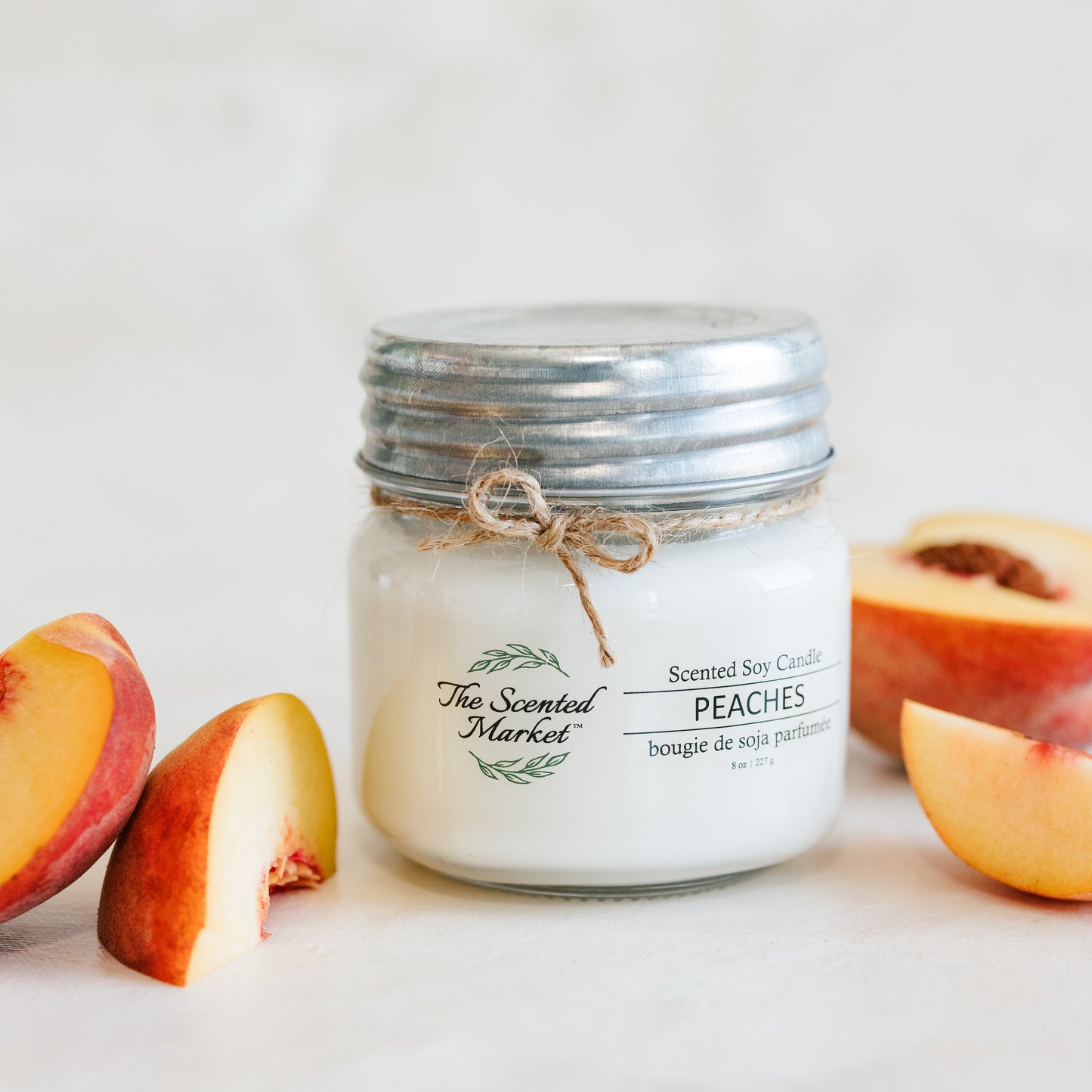 PEACHES Soy Wax Candle 8 oz - The Scented Market Candles