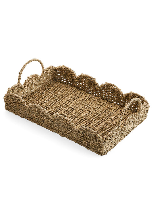 SEAGRASS TRAY with SCALLOP EDGE - The Scented Market