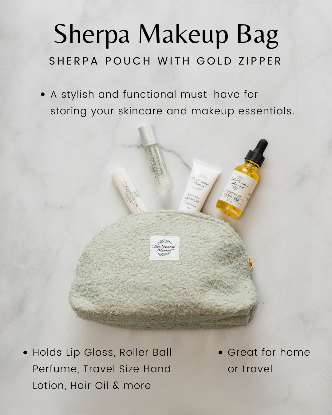 Sherpa Makeup Bag - The Scented Market Bath & Body