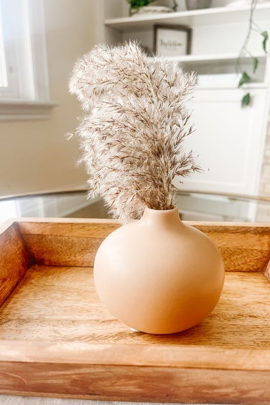 Shorty Tan Vase – Modern Minimalist Decorative Vase for Home Décor - The Scented Market  Vases