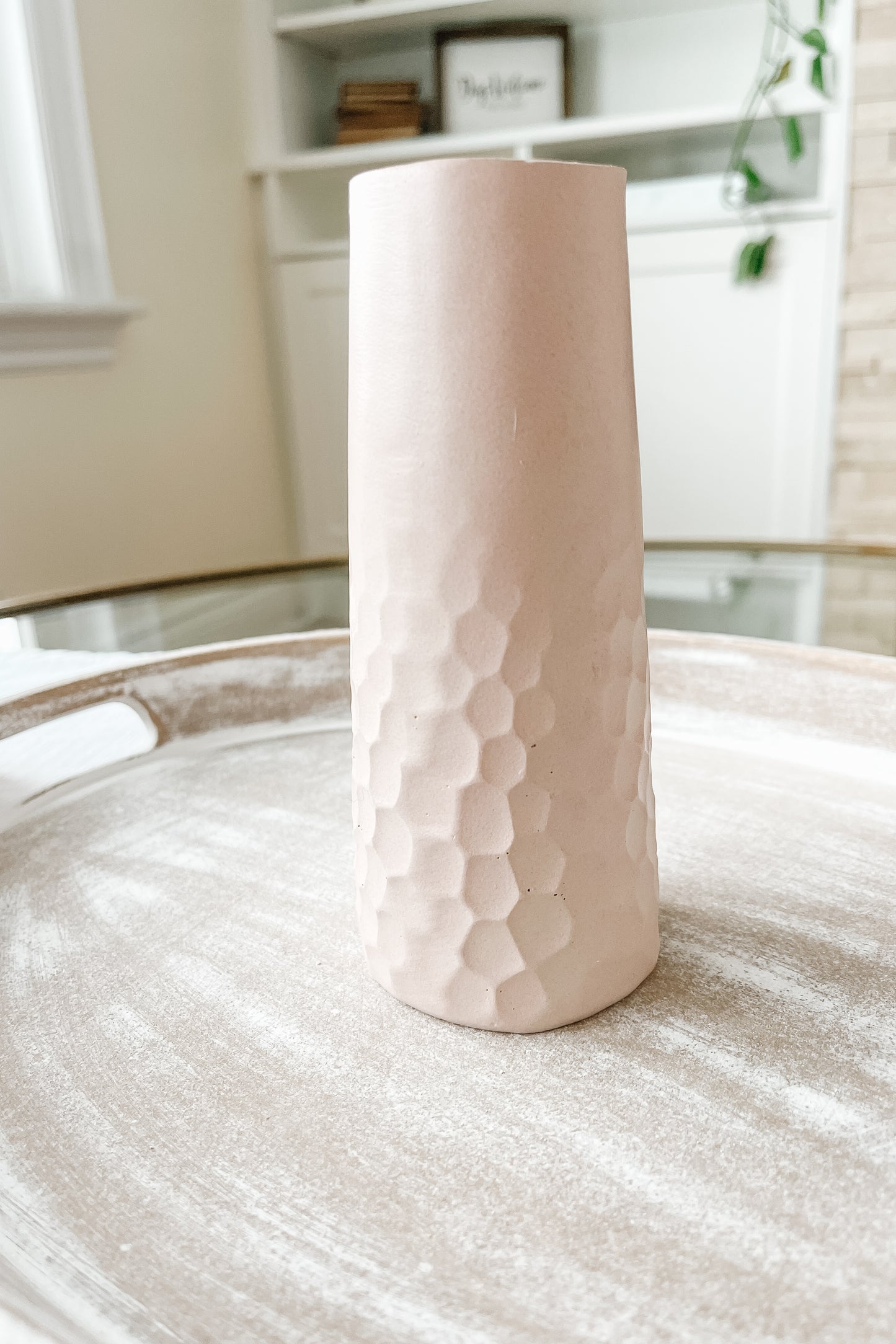 Soft Pink Tall Vase – Elegant Ceramic Vase for Modern Home Décor - The Scented Market Vases