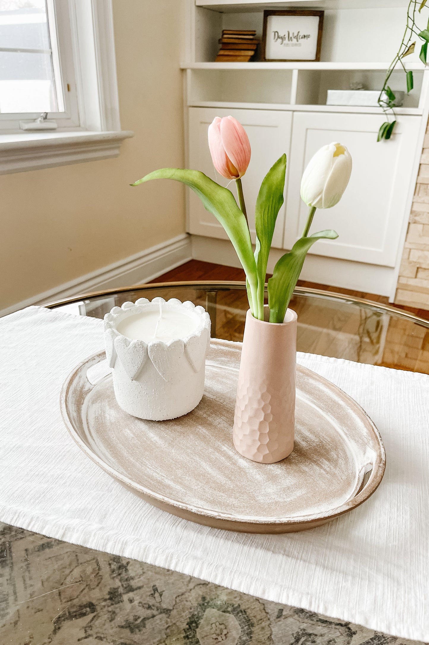 Soft Pink Tall Vase – Elegant Ceramic Vase for Modern Home Décor - The Scented Market Vases
