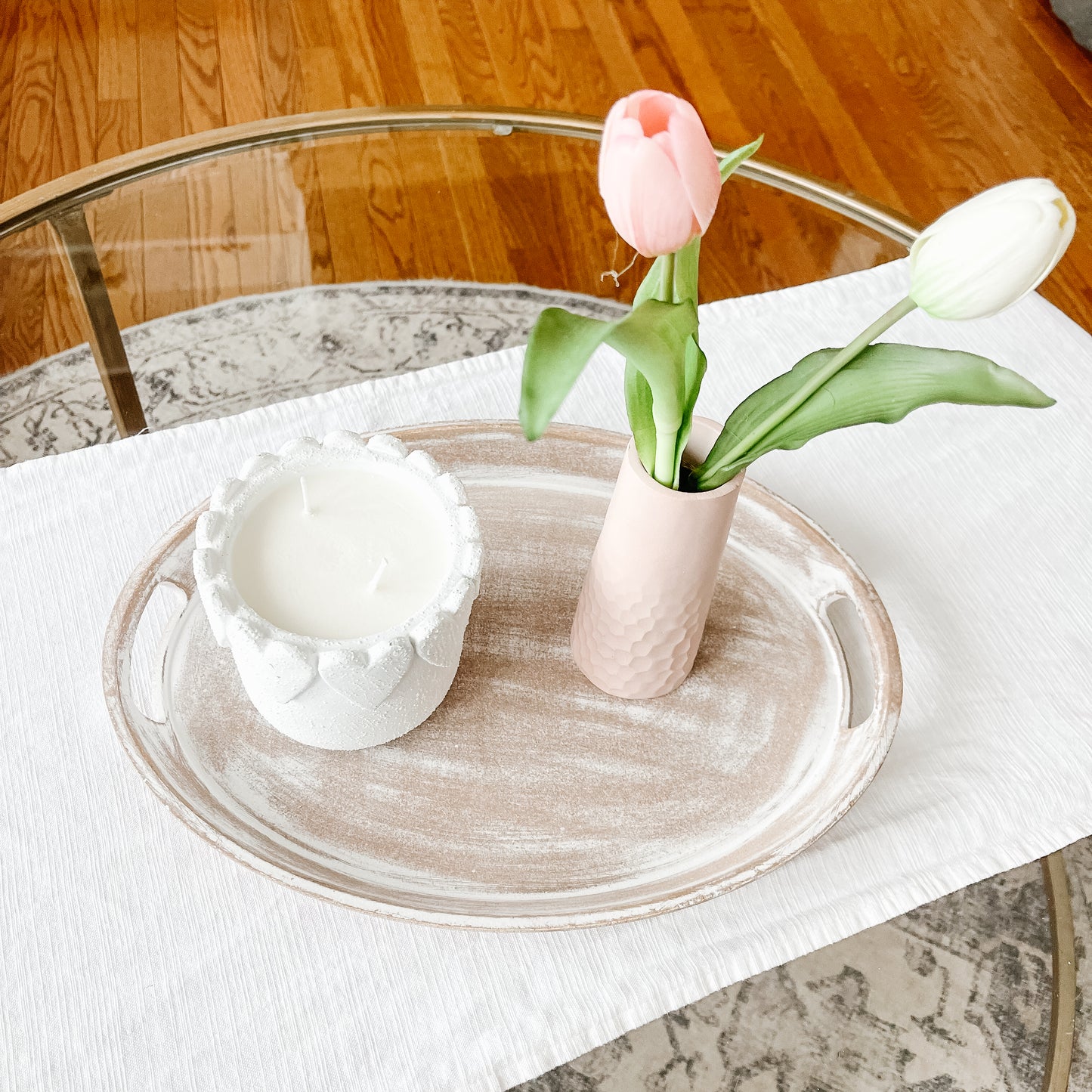 Soft Pink Tall Vase – Elegant Ceramic Vase for Modern Home Décor - The Scented Market Vases