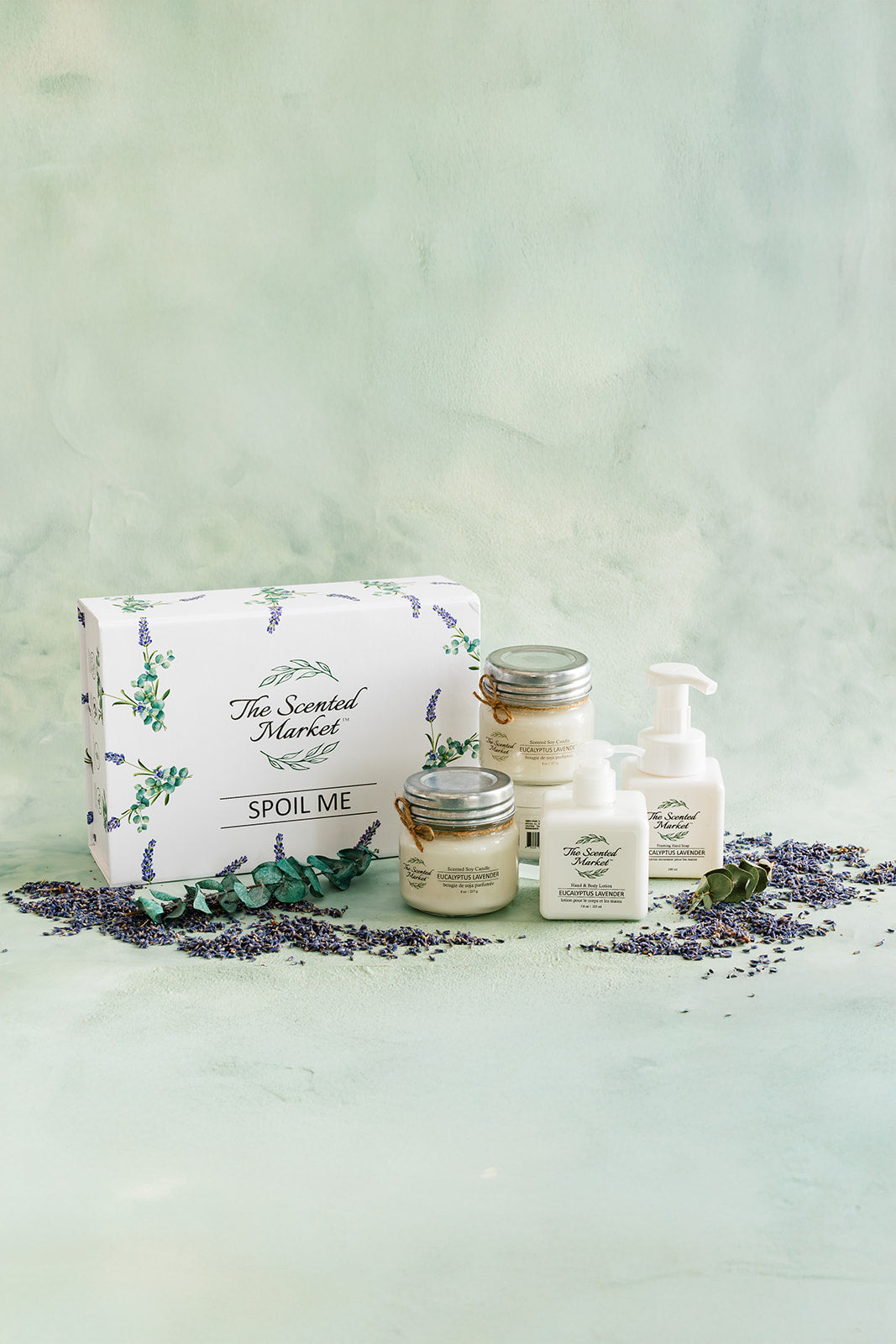 Spoil Me Gift Box – Scented Soy Candles & Luxurious Body Care in Eucalyptus Lavender - The Scented Market Gift Giving